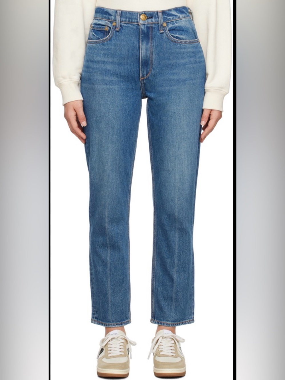 Rag & Bone Wren High Rise Slim Ankle Jeans Huntley Blue Wash Size 28